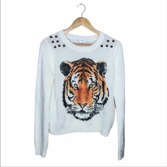 Anthropologie Sweaters Anthropologie Purple Snow Tiger Sweater